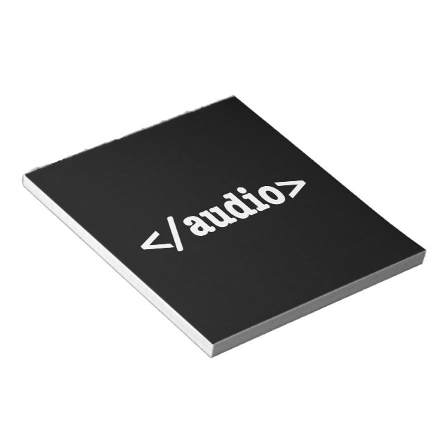 Bloco De Notas Código HTML5 de Fim de Áudio (Inclinado)