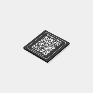 Bloco De Notas Código QR editável Estilo Moderno Retroativo Preto