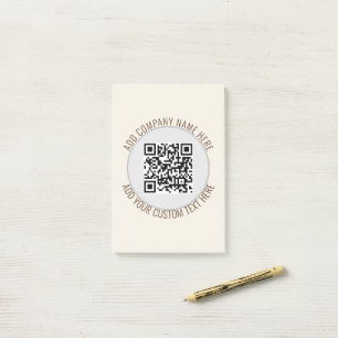 Bloco De Notas Código QR escritório escola Minimalista Simples Ci