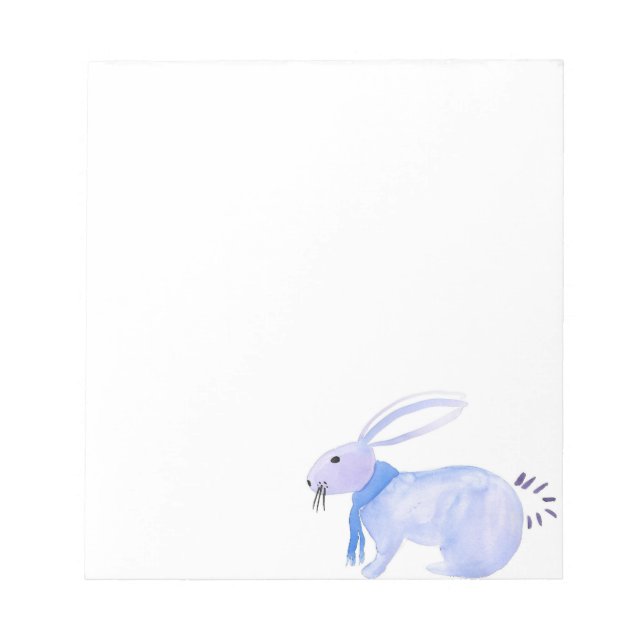 Bloco De Notas Coelhinho Roxo Num Escarfago Azul (Frente)
