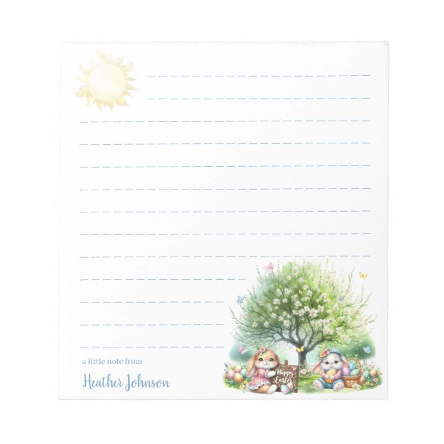 Bloco De Notas Coelhinhos de Páscoa Personalizados (Frente)