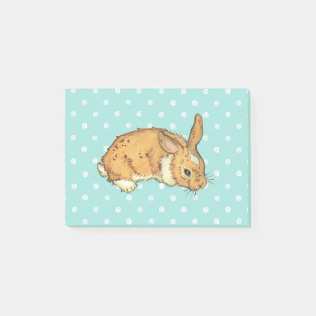 Bloco De Notas Coelho azul das bolinhas (Frente)