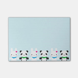 Bloco De Notas Coelho bonito super e panda de Kawaii
