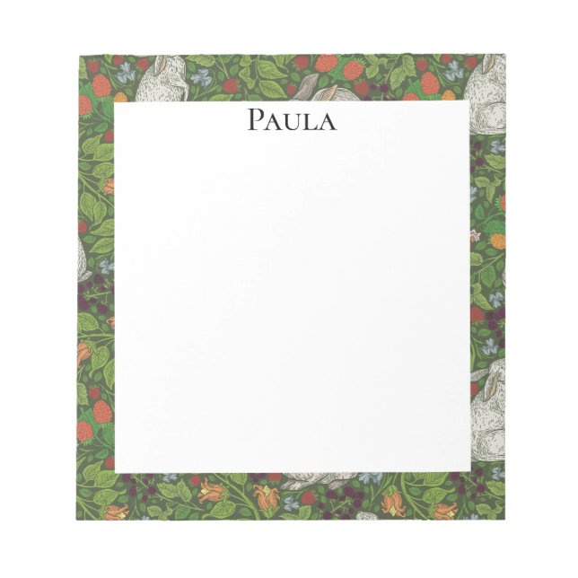 Bloco De Notas Coelho Branco vitoriano do coelho branco-do-jardim (Frente)