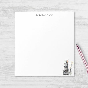 Bloco De Notas Coelho Coelho De Coelho Cinza Fofo Personalizado