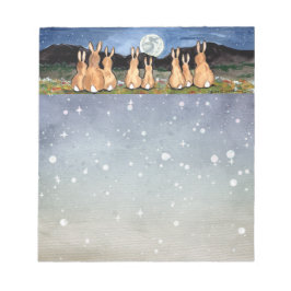 Bloco De Notas Coelho da Lua Starry Night Bunny Blue Animal