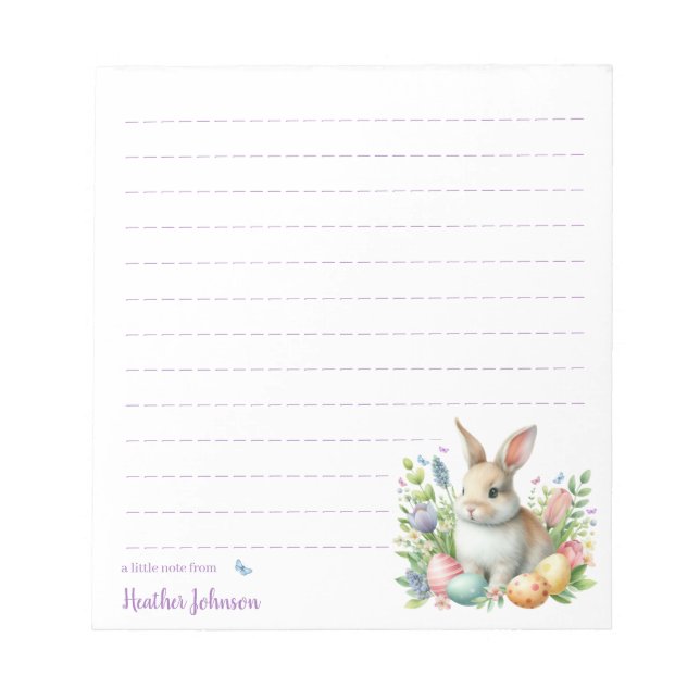 Bloco De Notas Coelho da Páscoa Aquarela Personalizado (Frente)