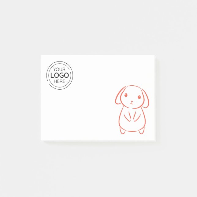 Bloco De Notas Coelho de logotipo comercial personalizado (Frente)