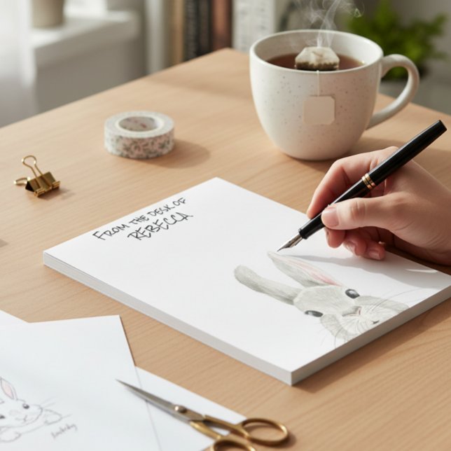 Bloco De Notas Coelho Furtivo do Coelho da Mesa de Trabalho Perso (Criador carregado)