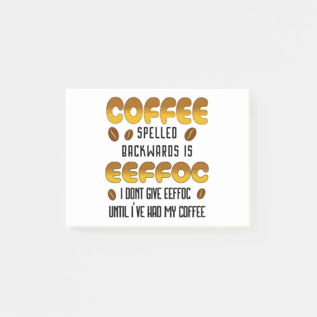 Bloco De Notas Coffee Spelled Backwards Coffee lover (Frente)