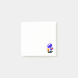 Bloco De Notas Cogumelo Branco Imaginoso Laranja e Azul