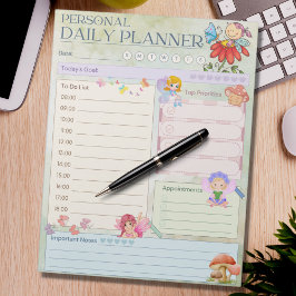 Bloco De Notas Cogumelo de Borboleta de Fada de Planner Pessoal