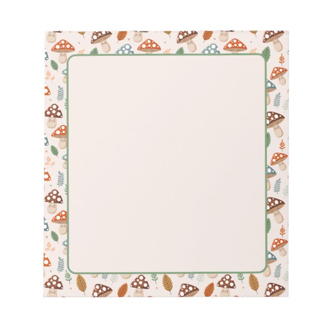 Bloco De Notas Cogumelo, Folhagem de outono, Nature Patten (Frente)