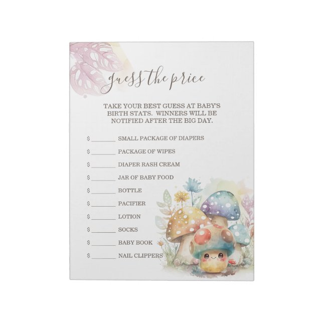 Bloco De Notas Cogumelo Impressionante Adivinha Preço (Invertido)