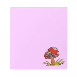 Bloco De Notas Cogumelo Vermelho com fundo roxo