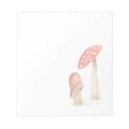 Bloco De Notas Cogumelos Mágicos da Floresta em Aquarela