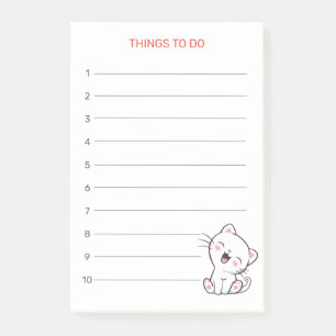 Bloco De Notas Coisas a Fazer & Notas Post-it de Gatinho