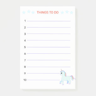 Bloco De Notas Coisas A Fazer & Unicorn