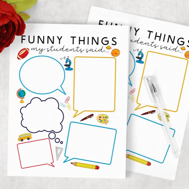 Bloco De Notas Coisas Engraçadas Que Meus Alunos Disseram (Criador carregado)