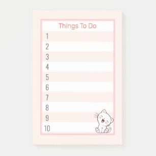 Bloco De Notas Coisas Fofas de Gatinho para Fazer