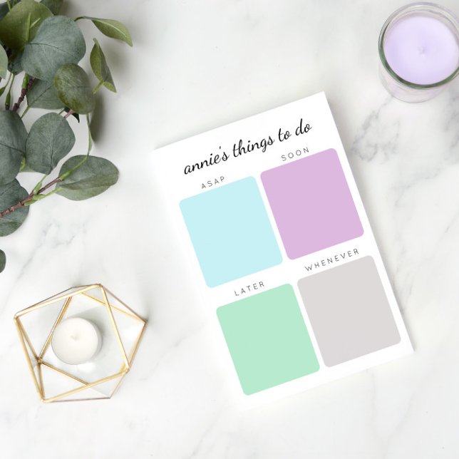 Bloco De Notas Coisas Organizadas a Fazer | Nome personalizado (Criador carregado)