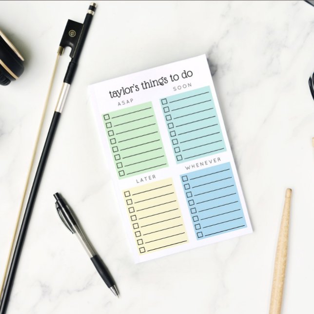 Bloco De Notas Coisas Organizadas para Fazer Amarelo Verde Azul (Criador carregado)