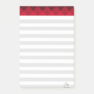 Bloco De Notas Coisas para fazer em cinza prateado abstrato, verm