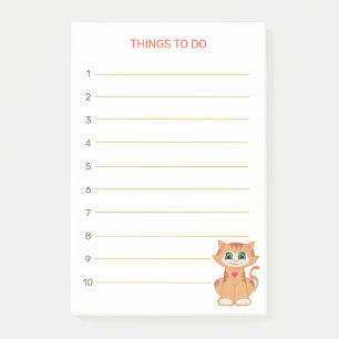 Bloco De Notas Coisas para Fazer & Gato Malhado de Gengibre