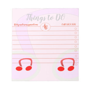 Bloco De Notas Coisas Para Fazer Notepad Rosa Melodia