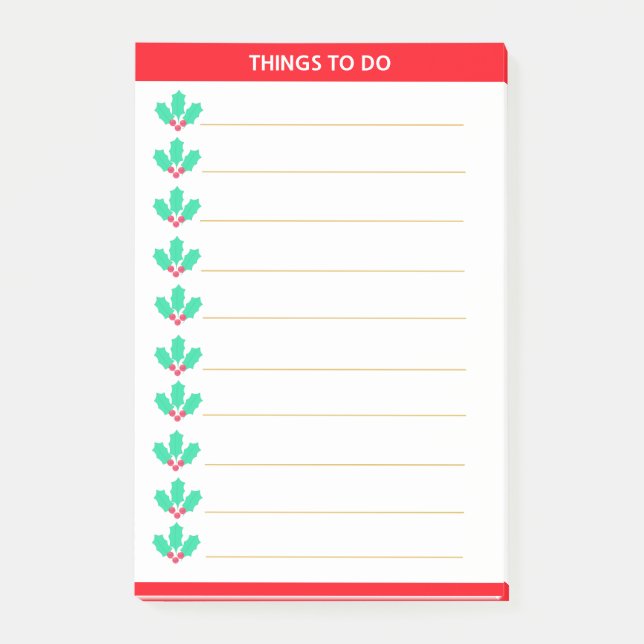Bloco De Notas Coisas Personalizadas de Azevinho (Frente)