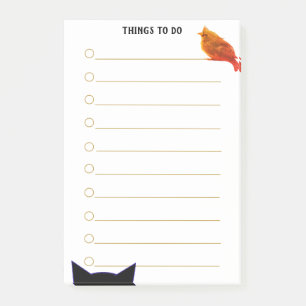 Bloco De Notas Coisas Personalizadas para Fazer Gato & Pássaro