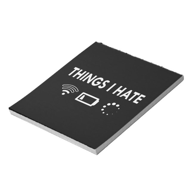 Bloco De Notas Coisas que odeio (Invertido)