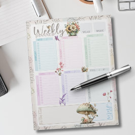 Bloco De Notas Colagem de Flores Silvestres Pastel – Geométrico F