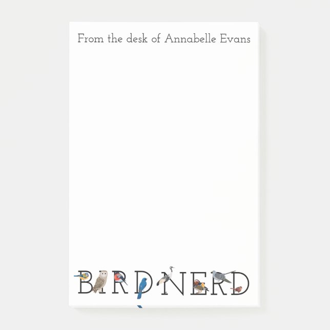 Bloco De Notas Coleção Cinco de Nerd de Pássaros Personalizar (Frente)