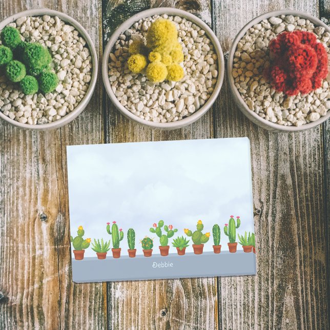 Bloco De Notas Coleção de Cactus de Flor Personalizada com Nome (Criador carregado)