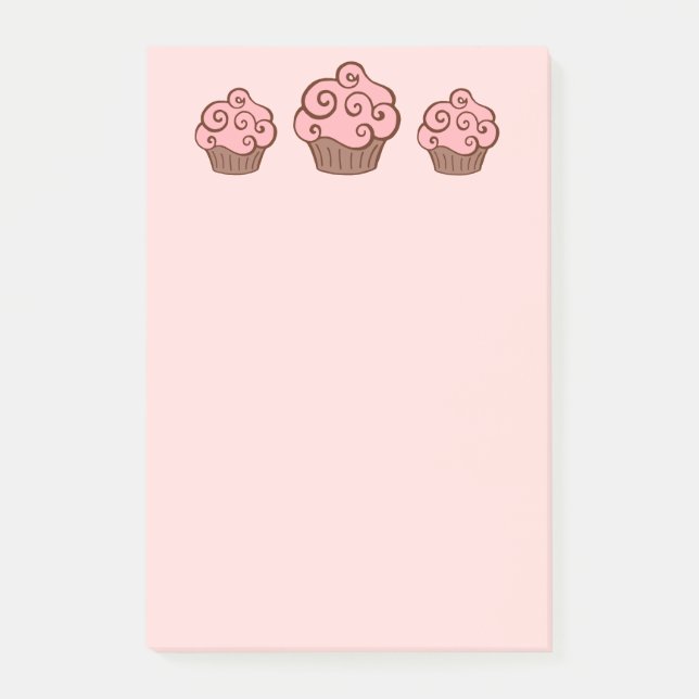 Bloco De Notas Colégio de Cozinha Cupcake Rosa Posta Notas Presen (Frente)