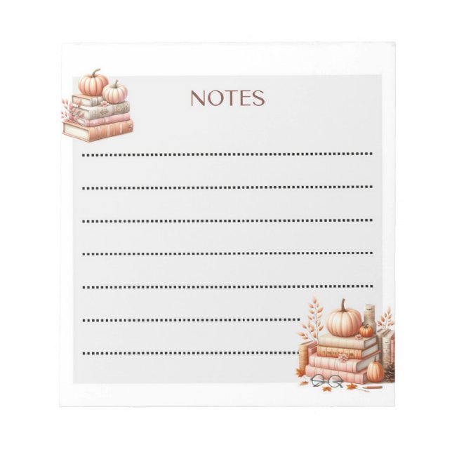 Bloco De Notas Colheita de Notas no outono (Frente)