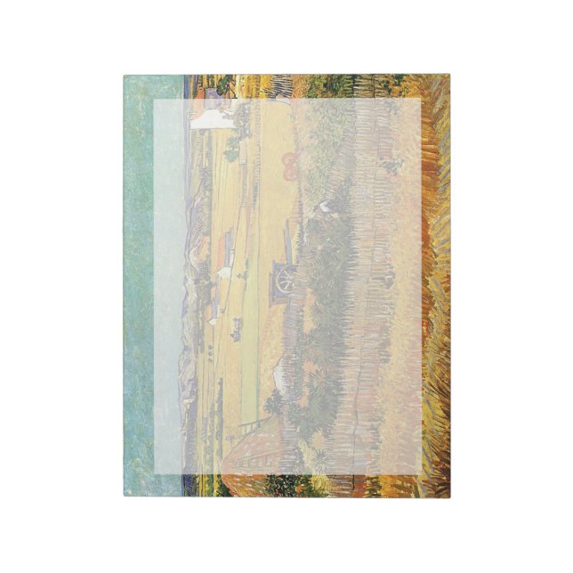 Bloco De Notas Colheita em La Crau, com Montmajour. (Invertido)