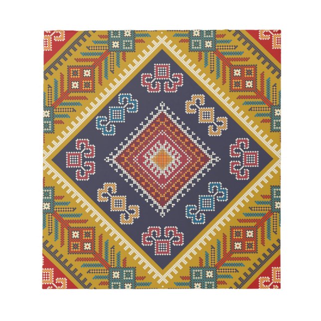 Bloco De Notas Coloração clássica de moda de vintagem geométrica (Frente)