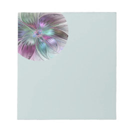 Bloco De Notas Colorful Abstract Flower Modern Floral Fractal Art