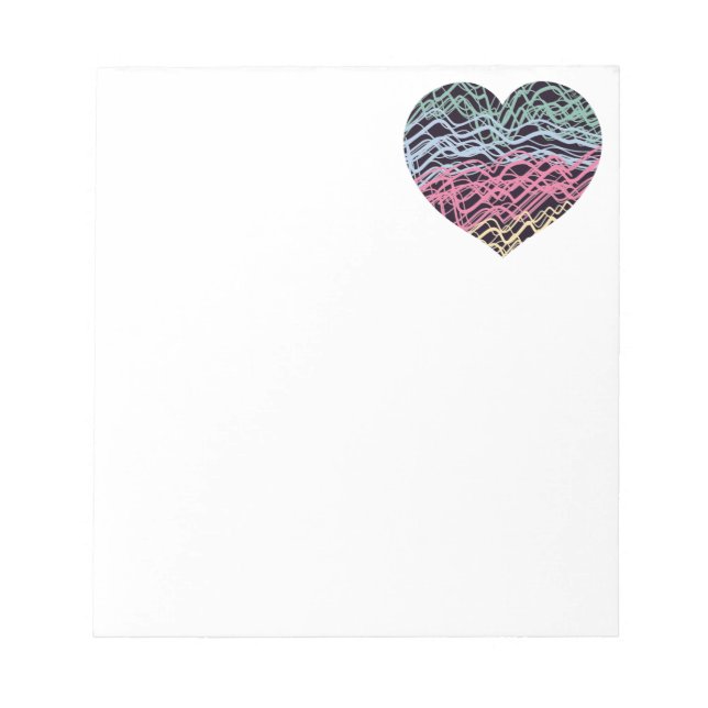Bloco De Notas Colorful Heart Motif (Frente)
