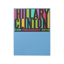 Bloco De Notas Colorful Hillary Clinton 2016 notepads