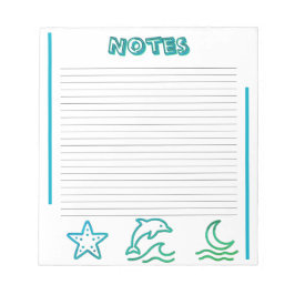Bloco De Notas Colorful Ocean Life Lined Notepad
