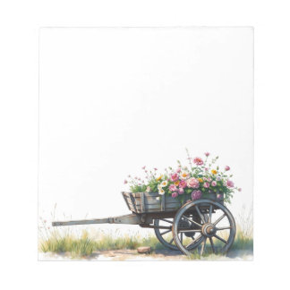 Bloco De Notas Colorful Watercolor Spring Blooms Floral Notepad