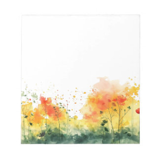 Bloco De Notas Colorful Watercolor Spring Blooms Floral Notepad
