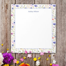Bloco De Notas Colorful Watercolor Wildflower Floral Notepad