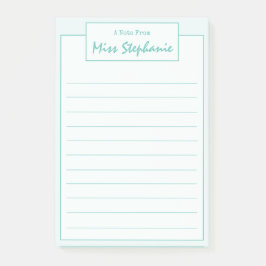 Bloco De Notas Colorida Escrita Azul Teal Do Professor