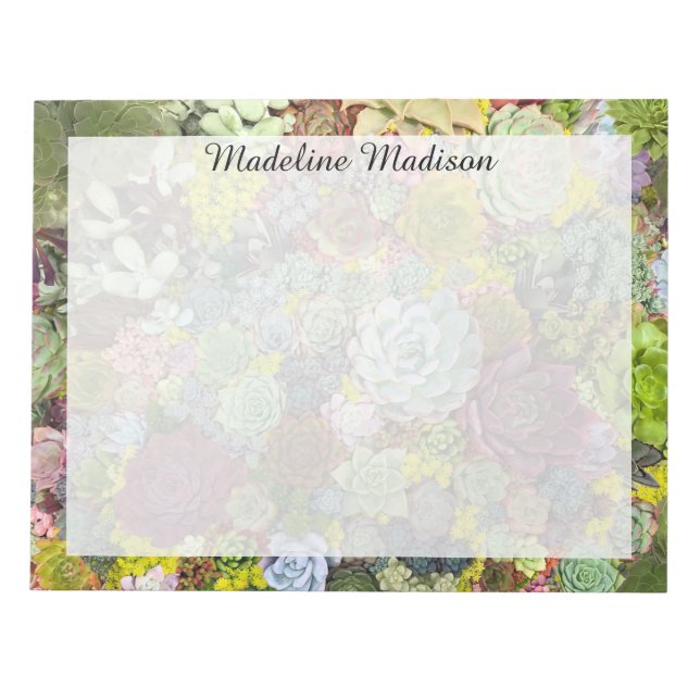 Bloco De Notas Colorida Greenerent Succulents (Frente)