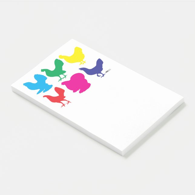 Bloco De Notas Colorida Hens (Inclinado)
