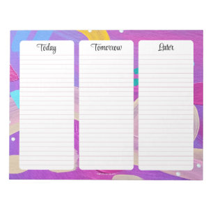 Bloco De Notas Colorida Três Colunas a Fazer Lista para Ela